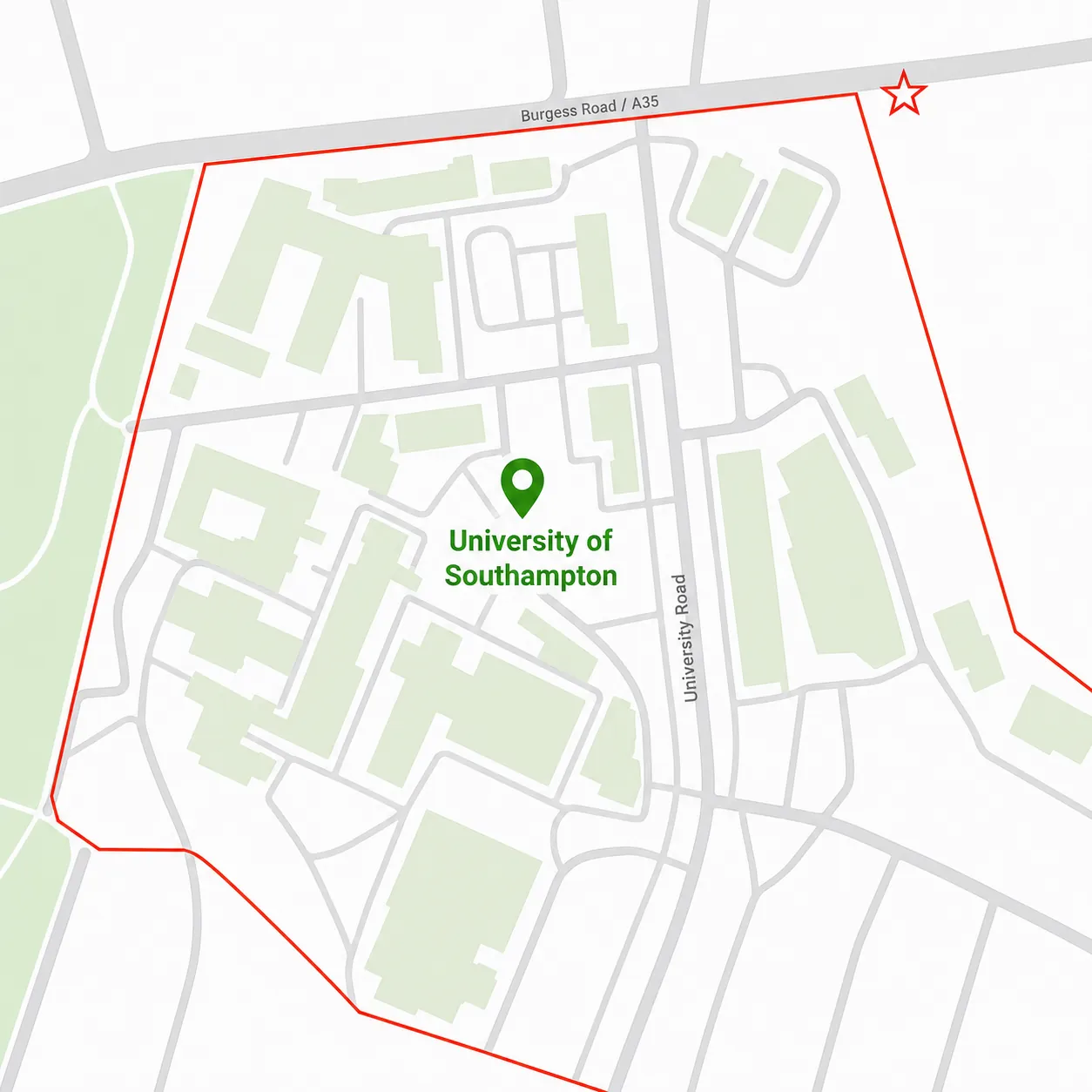 University of Southampton stop map